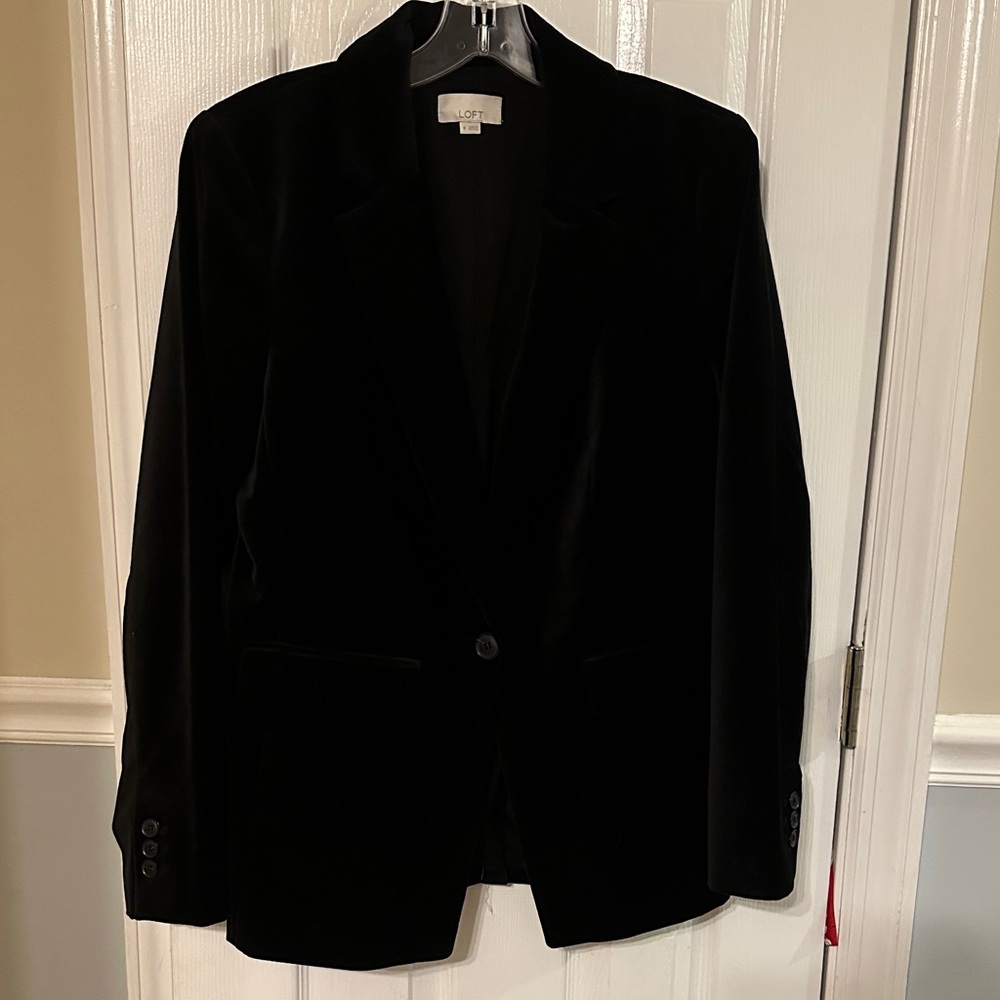 LOFT Black Velvet Blazer